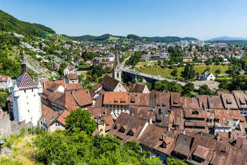 Fototapeta na wymiar Typical view from top to the city of Baden