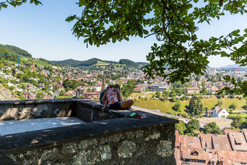View from Ruin Stein to the city of Baden