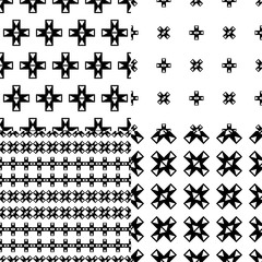 Set of 4 boho ethnic seamless patterns. Print. Repeating background. Cloth design, wallpaper.