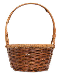 Wicker basket  isolated on white background