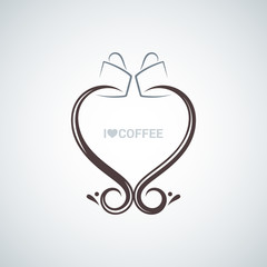 coffee cup love concept vector background