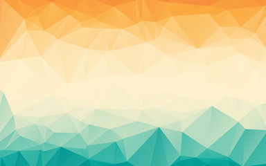 Colorful orange blue gradient polygonal abstract wallpaper background