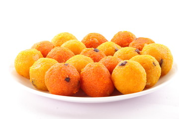 Homemade Indian Traditional Diwali sweets called Motichoor Ladoo