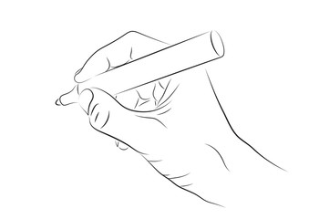 Hand writing with marker. Line art illustration.