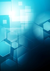 Obraz premium Blue technology geometric background