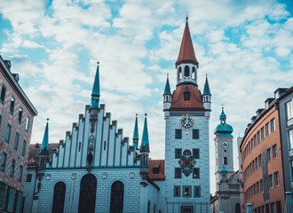 Obraz premium Town hall in Marienplatz, Munich, Germany