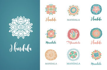 collection of hand drawn mandalas, shapes and symbols