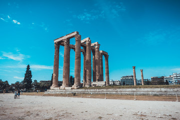 Naklejka premium Ancient Ruins of Temple of Zeus in Olympia, Greece