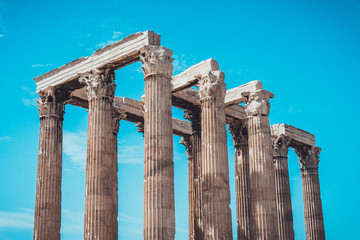 Ancient Greek Ruins of Temple of Zeus in Olympia