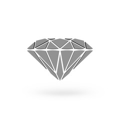 Diamond Icon JPEG. Isolated white background. 3D rendering.