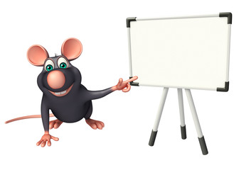 cute  Rat cartoon character with display board