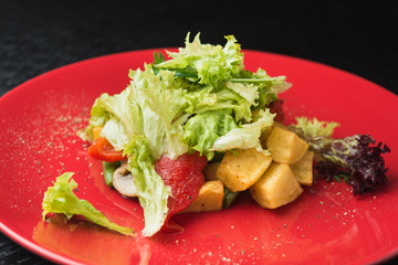 salad with potato and leaf