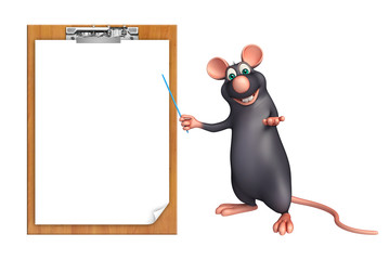 cute  Rat cartoon character with display  board