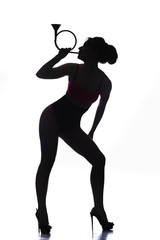 silhouette slender girl