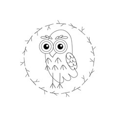 Owl vector birds isolated on white background. 