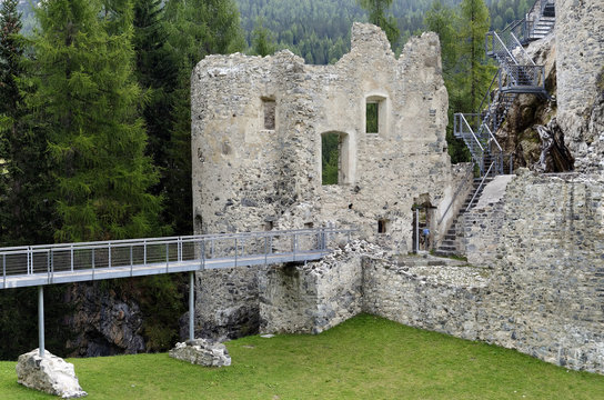 The Castle of Andraz, beyond the Falzarego pass, in the Lagazuoi and 5 Torri area. Italy, sept. 2015
