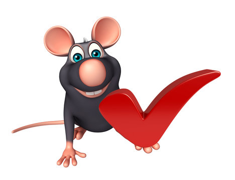 fun  Rat cartoon character  right sign