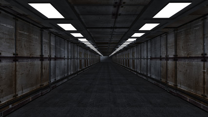 Fototapeta na wymiar 3d render interior. Futuristic hallway. Interior concept design