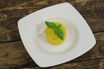 pasta macaroni with spice basil