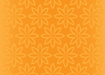 Fototapeta premium Orange Floral Repeat Pattern Seamless Vector Background Design