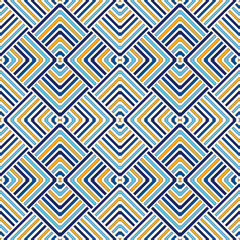 Bright ethnic abstract background. Seamless pattern with symmetric geometric ornament.