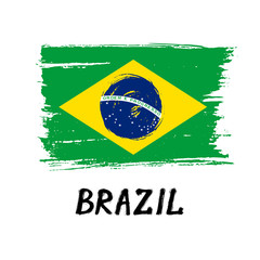 Flag Of Brazil - Grunge