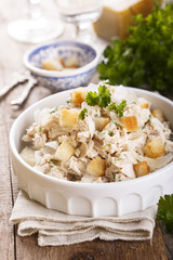Chicken salad with croutons