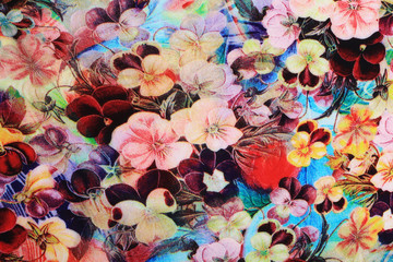 colored flowered fabric