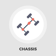 Chassis car flat icon.