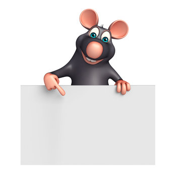 cute  Rat cartoon character with board