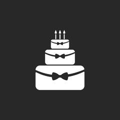 Luxury cake sign simple icon on background