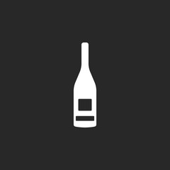 Bottle of wine champagne sign simple icon on background
