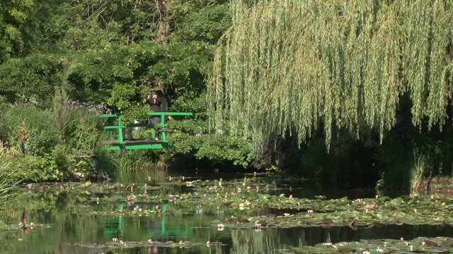 The Japanese water garden and bridge in Monet&rsquo;s Garden, Giverny, France