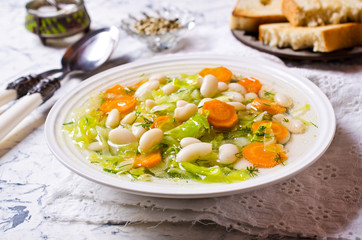 Soup with vegetables and beans