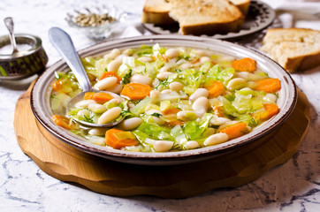 Soup with vegetables and beans