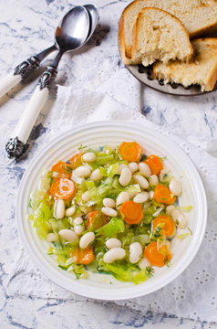 Soup with vegetables and beans