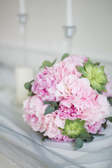 Close-up of bridal bouquet