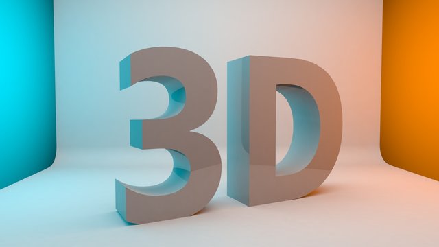 3D text letter word