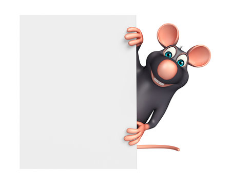 cute  Rat cartoon character with board