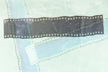 Vintage blue film strip frame background