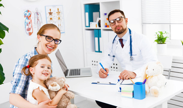 Mother And Child On Reception At Doctor