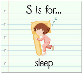 Flashcard letter S is for sleep