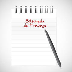 job search notepad sign in Spanish