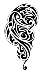 Maori style tattoo shape