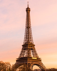  Eiffel Tower at Sunset with copy space