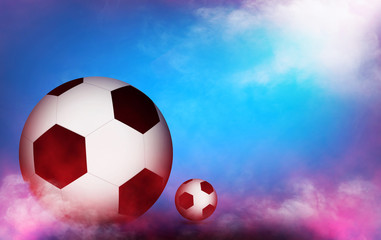 Obraz premium Euro 2016 France football championship with ball on color of france background, over light