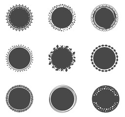 Collection of filled circles with decoratice border