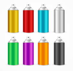 Aluminium Spray Can Template Blank. Vector