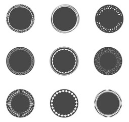 Collection of filled circles with decoratice border