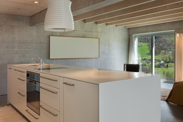 Interior, modern kitchen island